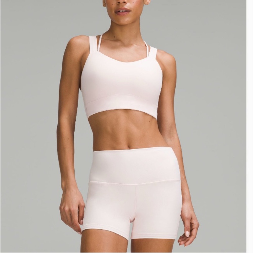Lululemon Athletica Soft Pink Sports Bra and Shorts